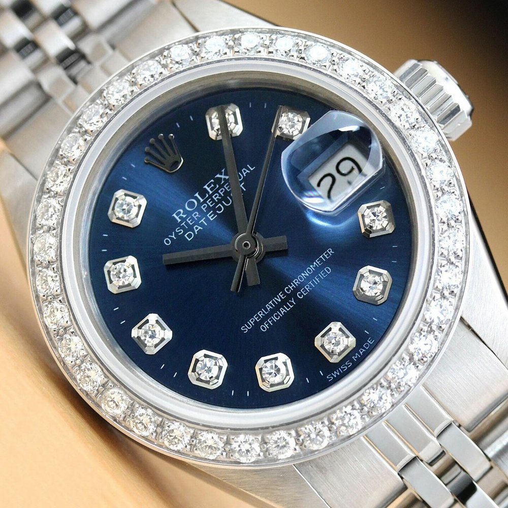 Sale! Rolex Blue Date 18k White Gold Ladies Watch